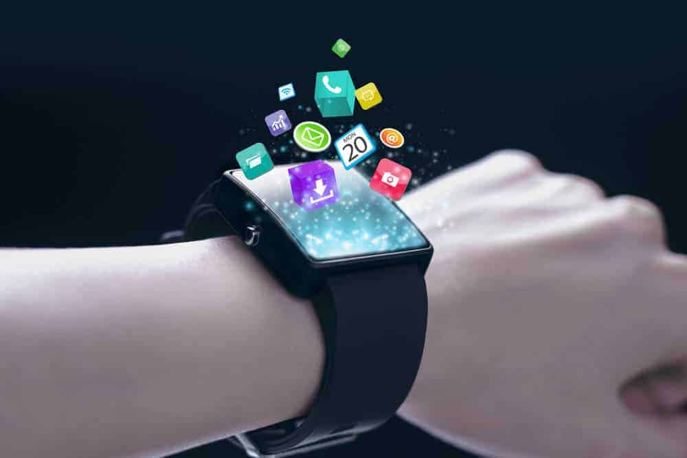 Smartwatch oozing with app icons.