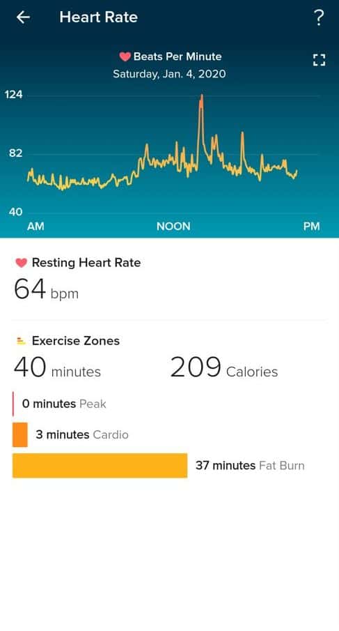 Fitbit smartphone app screenshot