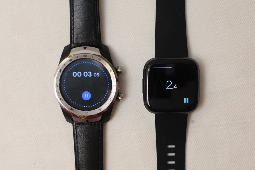 fitbit versa 2 vs ticwatch pro stopwatch