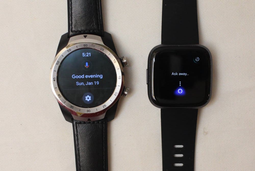 fitbit versa 2 vs ticwatch pro voice control