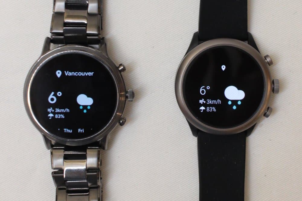 Fossil Gen 5 Carlyle vs Fossil Sport weather app