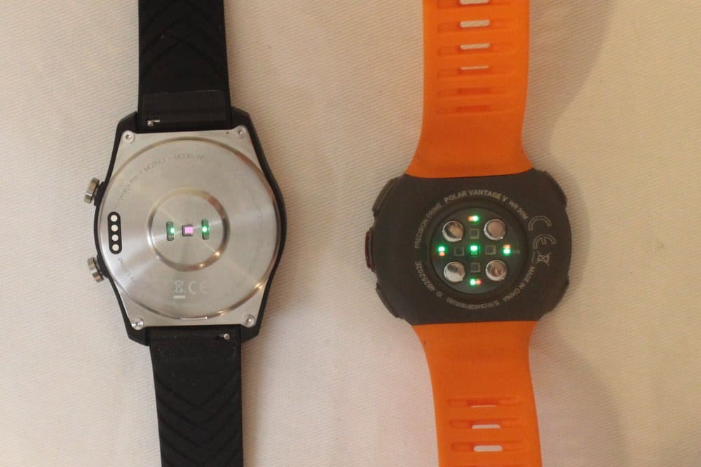 Polar Vantage V and Ticwatch Pro heart rate sensor
