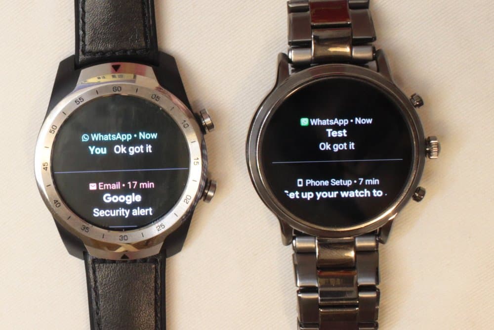 Ticwatch Pro and Fossil Gen 5 Carlyle notifications