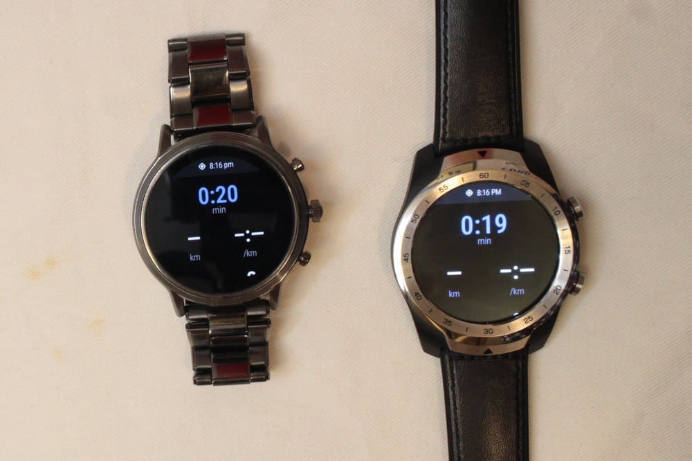 Ticwatch Pro and Fossil Gen 5 Carlyle exercise data