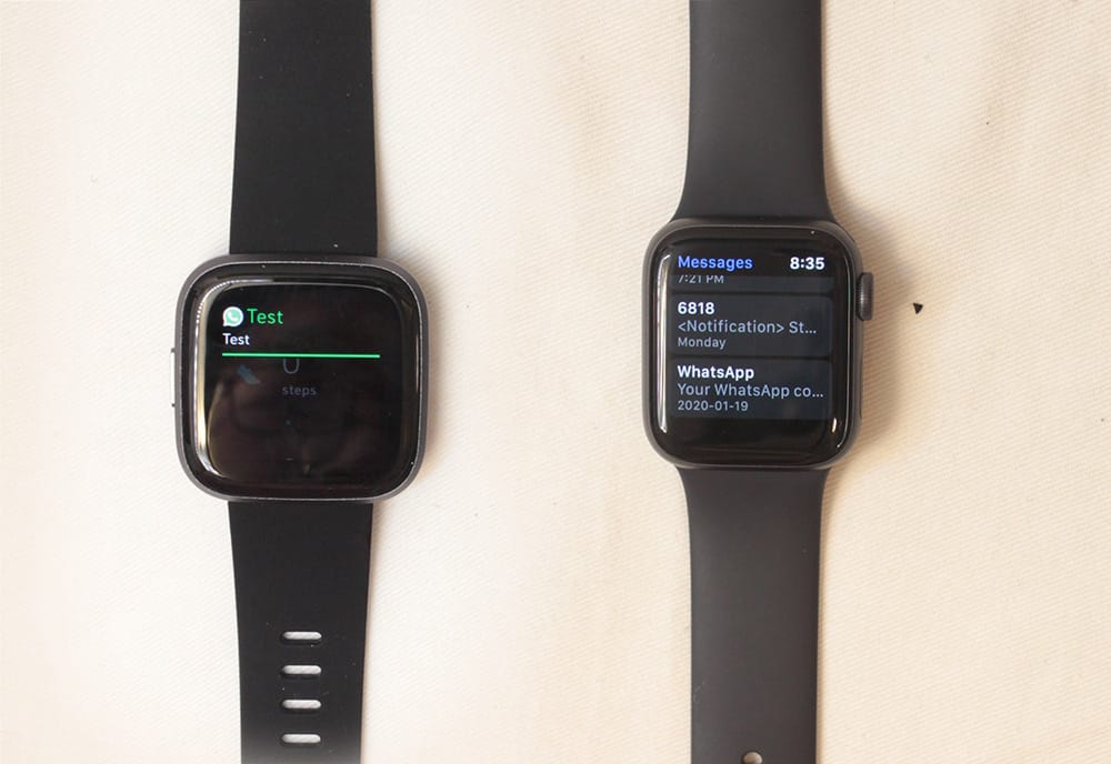 apple watch series 5 fitbit versa 2 messages