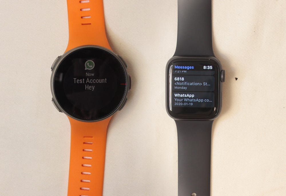 apple watch series 5 polar vantage v messages