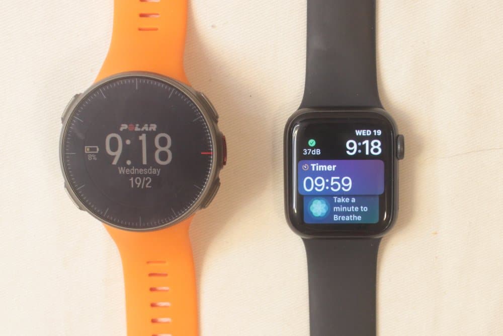 polar vantage v apple watch 5 main screen