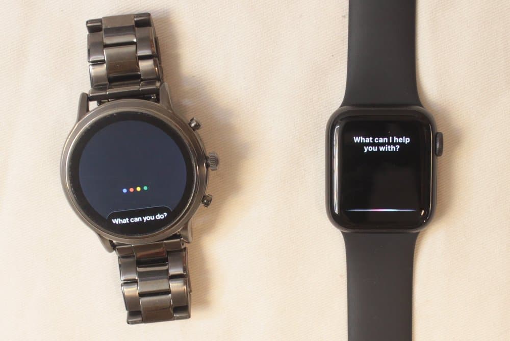 fossil gen 5 carlyle vs apple watch series 5 voice assistant google assistant siri