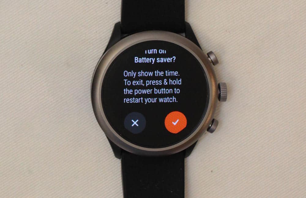 fossil sport smartwatch battery saver
