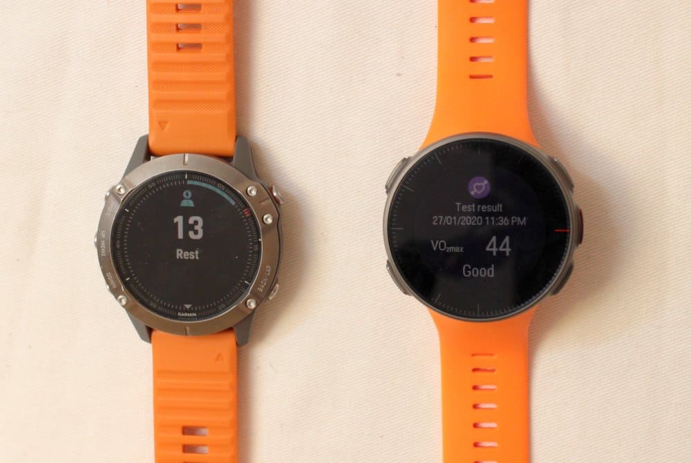 garmin fenix 6 polar vantage v stress vo2max