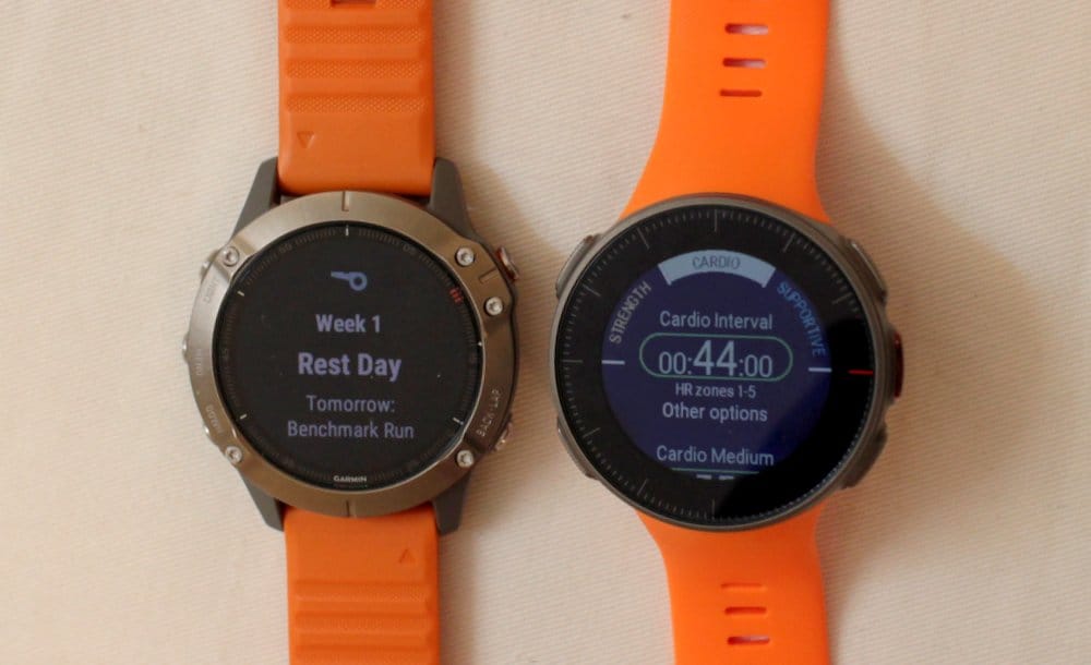 garmin fenix 6 polar vantage v training features