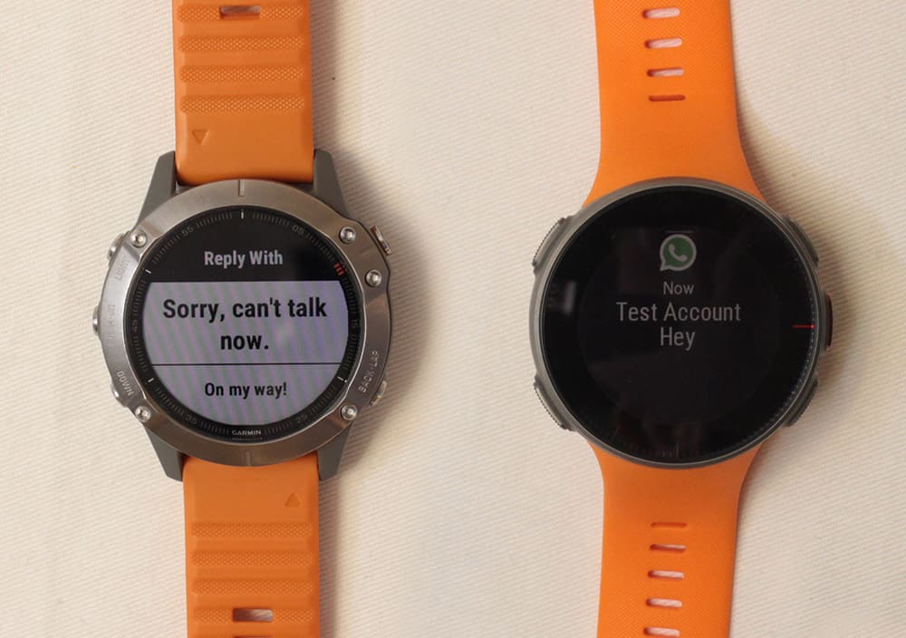 garmin fenix 6 polar vantage v notifications