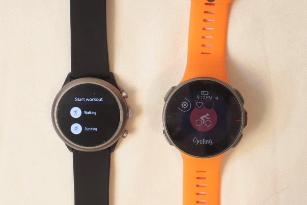 polar vantage v vs fossil sport smartwatch workout options