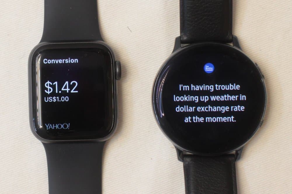 Samsung Galaxy Watch Active 2 vs Apple Watch Series 5 currency exchange
