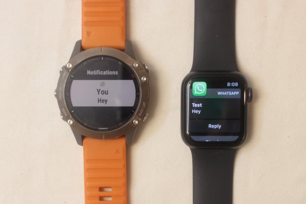 garmin fenix 6 apple watch series 5 text