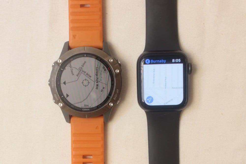 garmin fenix 6 apple watch series 5 maps