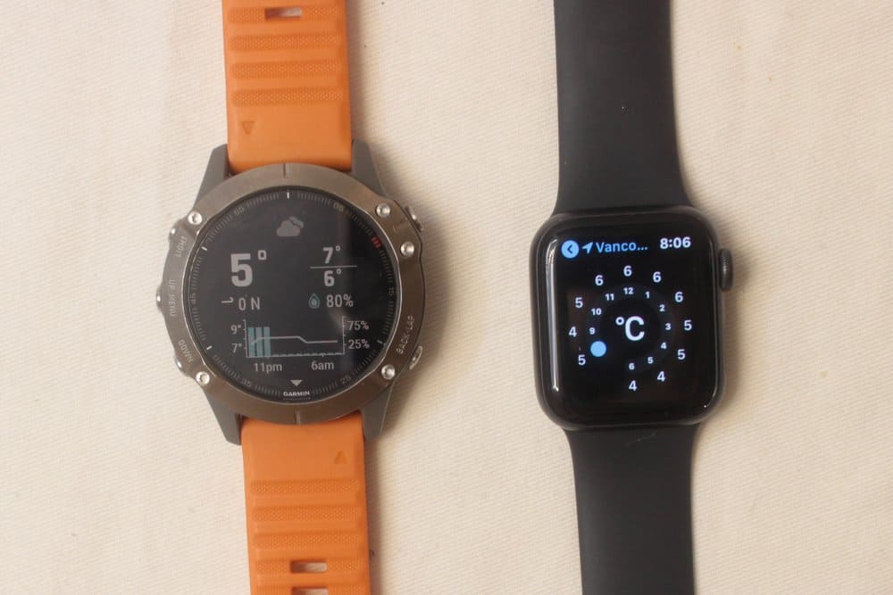 garmin fenix 6 apple watch series 5 weather