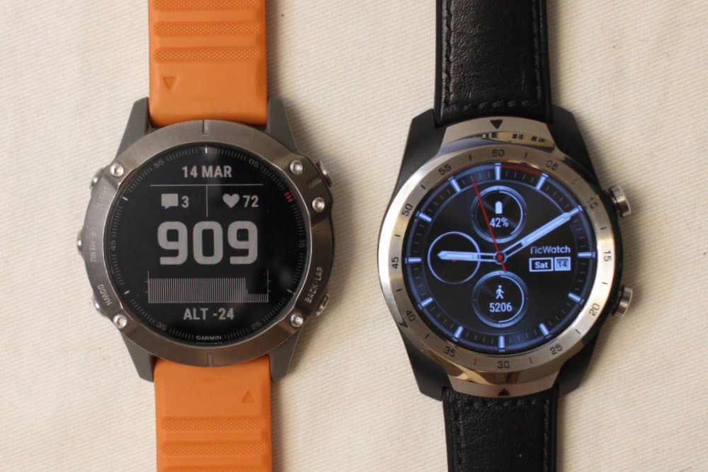 garmin fenix 6 ticwatch pro main screen
