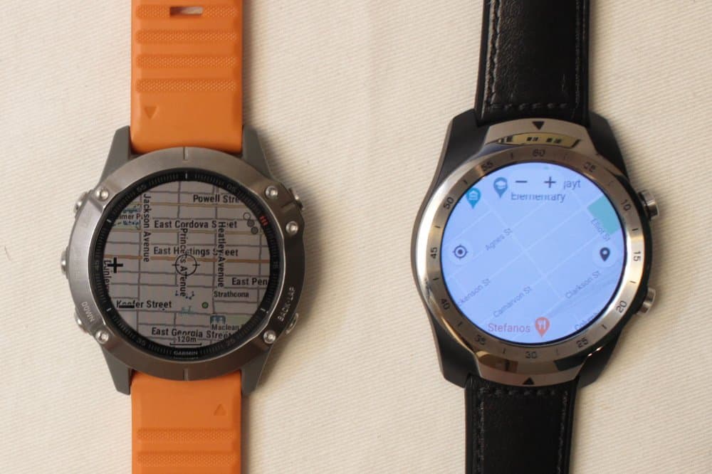 garmin fenix 6 ticwatch maps