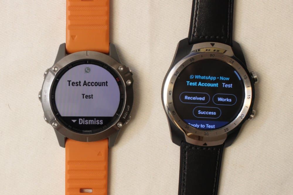 garmin fenix 6 ticwatch texts