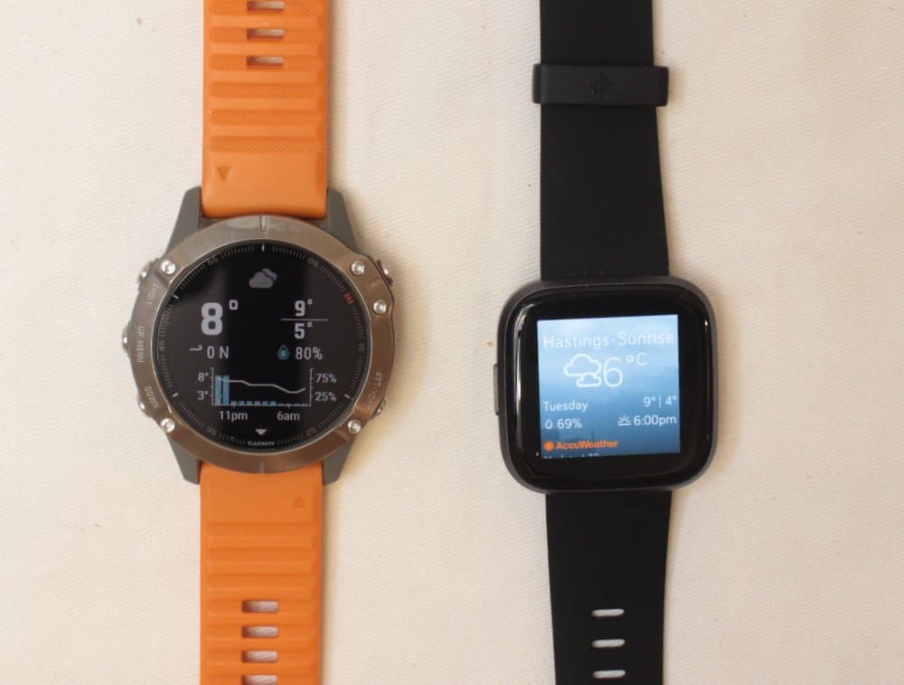garmin fenix 6 fitbit versa 2 weather