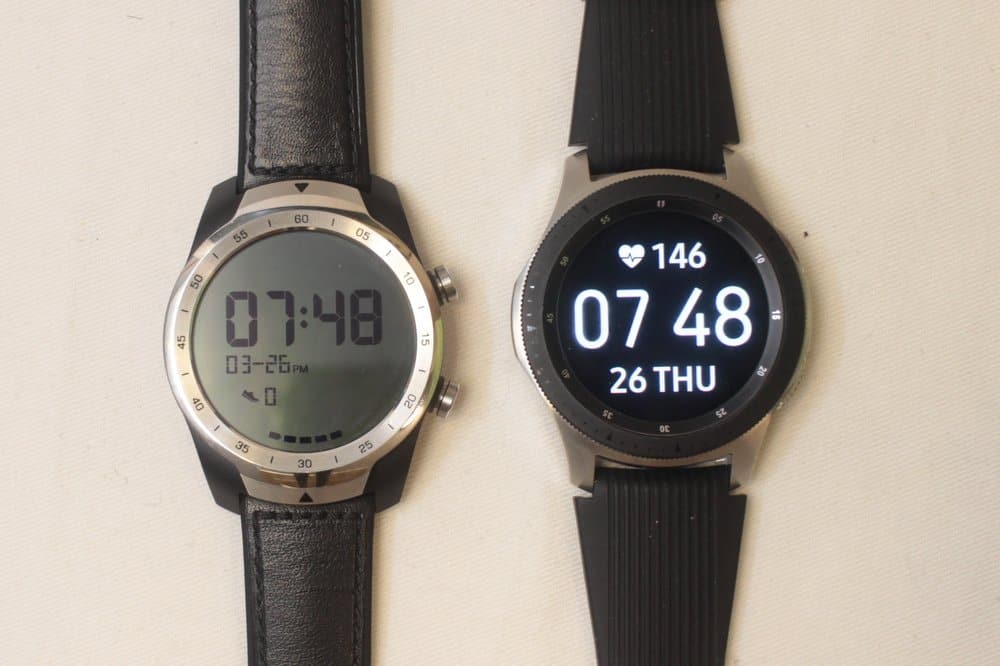 samsung galaxy watch ticwatch pro layered display
