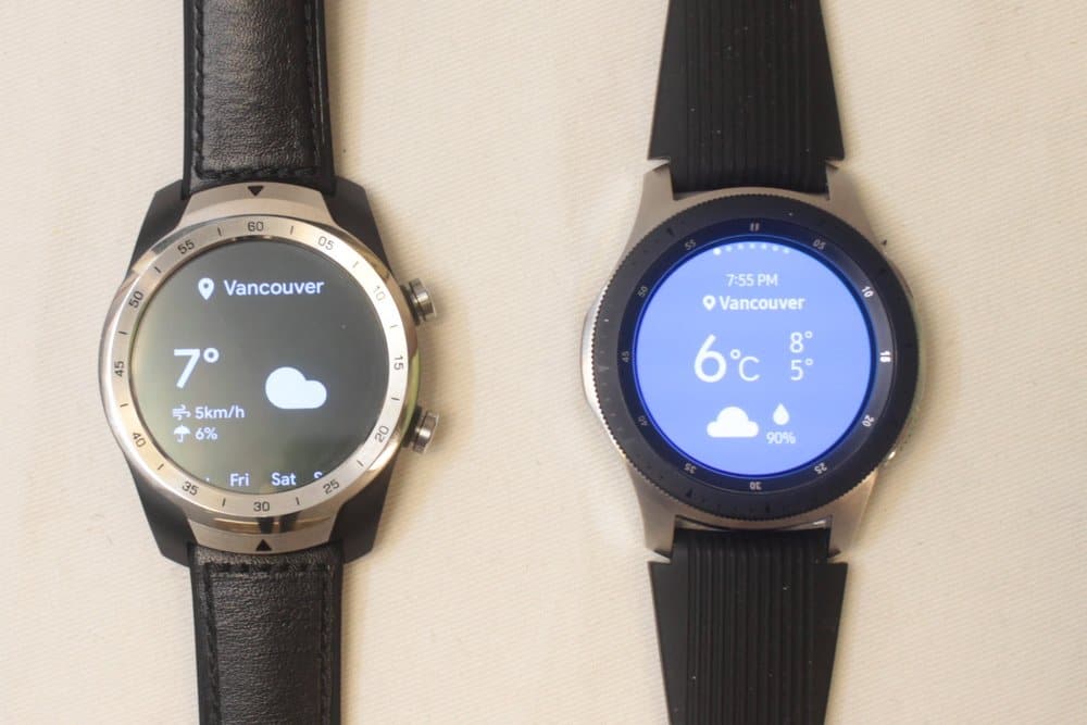 samsung galaxy watch ticwatch pro weather