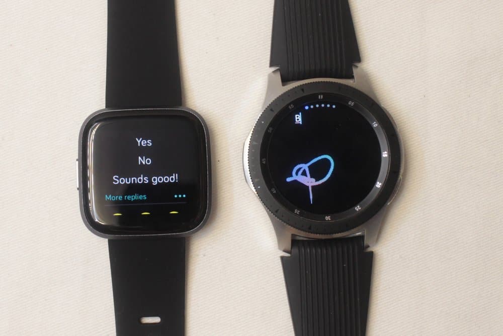 galaxy watch vs fitbit versa 2 writing