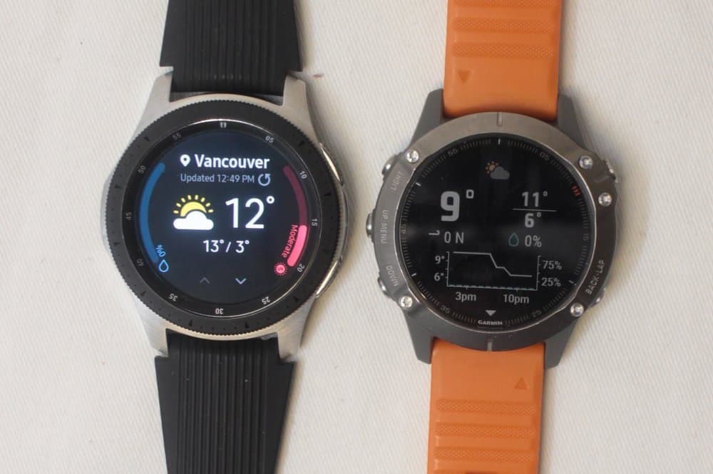 samsung galaxy watch vs garmin fenix 6 weather