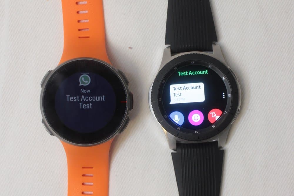 samsung galaxy watch vs polar vantage v texts