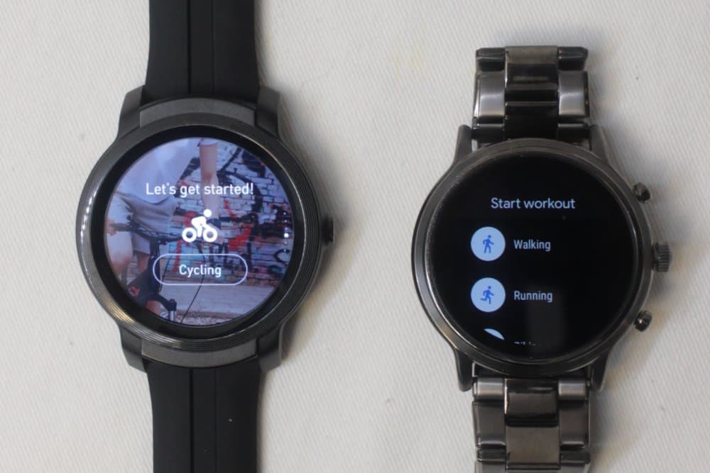 ticwatch e2 vs fossil gen 5 carlyle ticexercise google fit