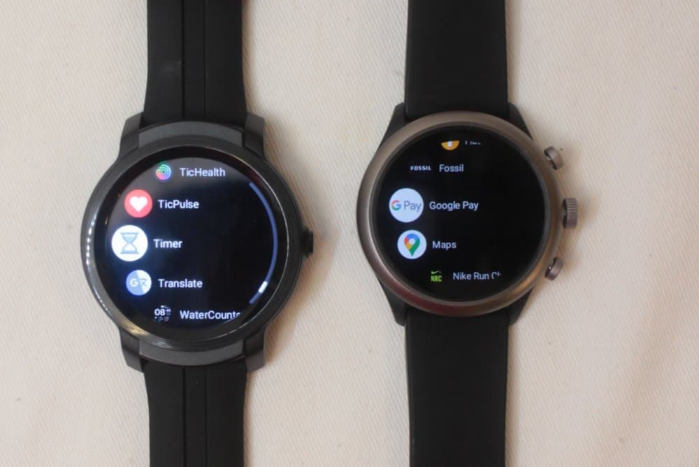 ticwatch e2 fossil sport menu