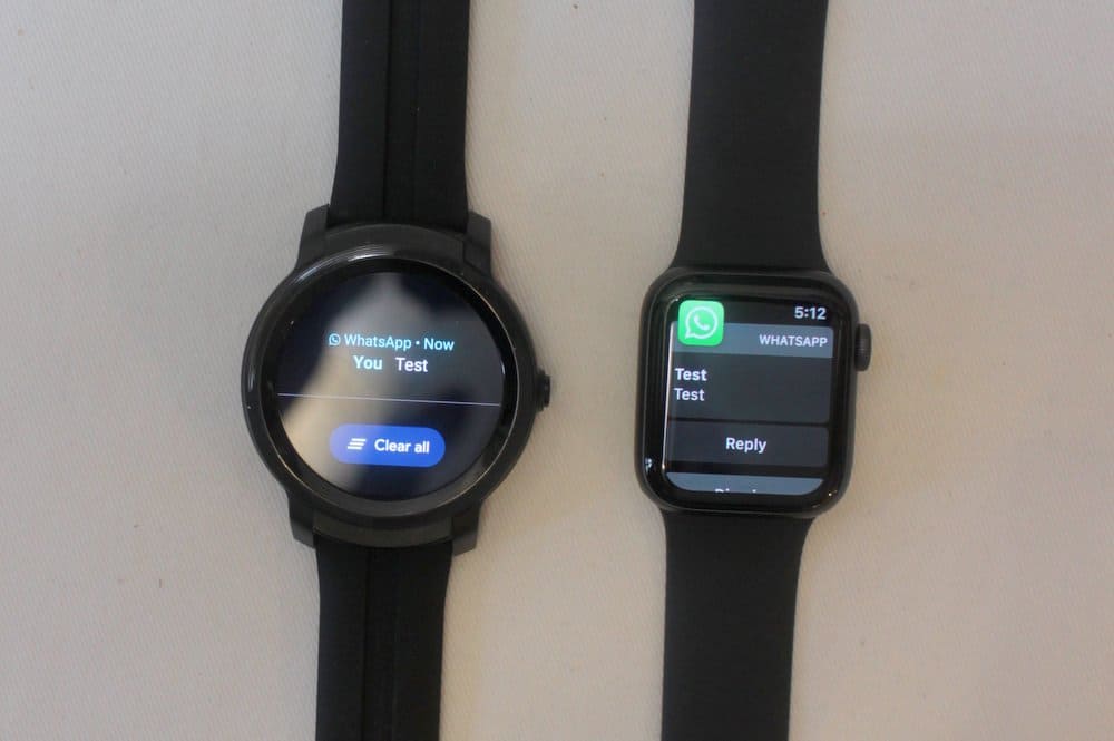 ticwatch e2 apple watch series 5 message notification