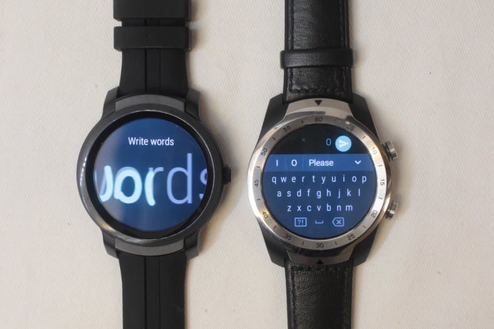 ticwatch e2 vs ticwatch pro letter input