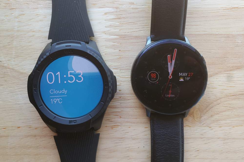 Ticwatch S2 vs Samsung Galaxy Watch Active 2 main screen