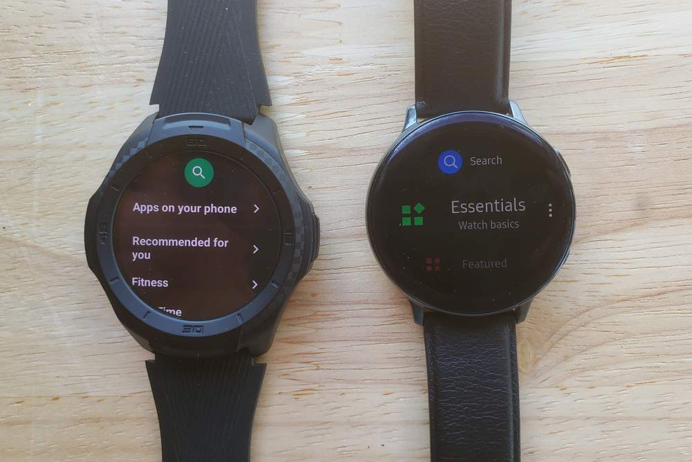 Ticwatch S2 vs Samsung Galaxy Watch Active 2 app store