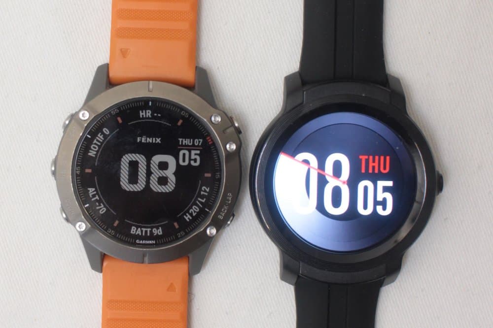 ticwatch e2 vs garmin fenix 6 main screen