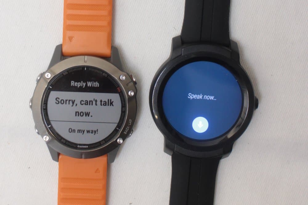 ticwatch e2 vs garmin fenix 6 replies to text and email