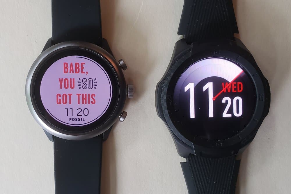 ticwatch s2 vs fossil sport smartwatch main screen