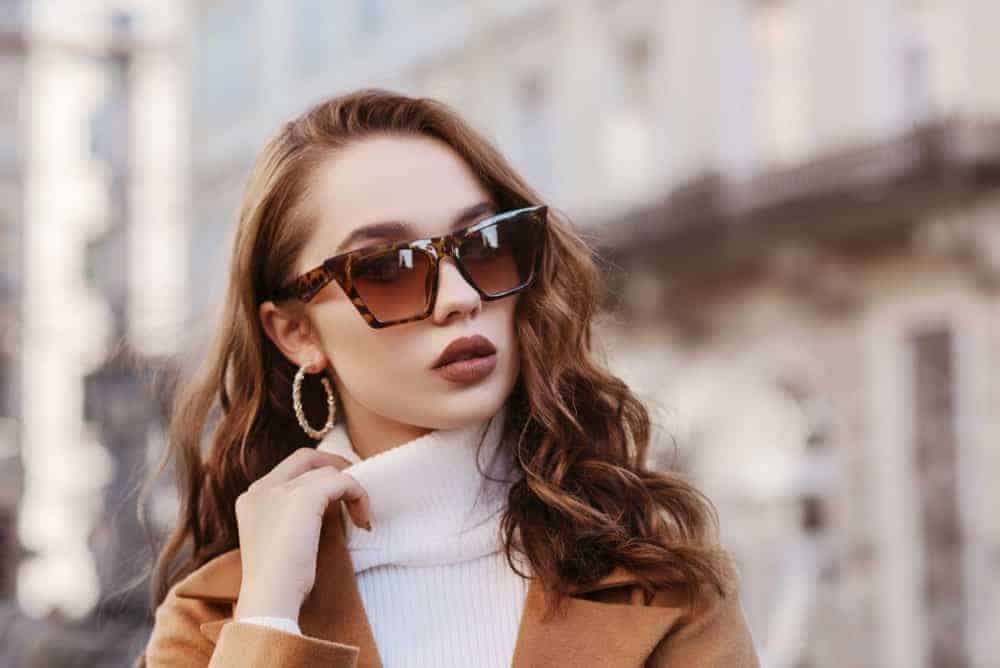 A Stylish Woman in a White Turtleneck