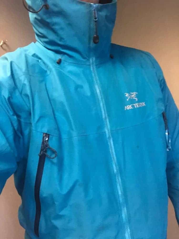 Arcteryx beta lt jacket on top of Canada Goose puffer jacket.