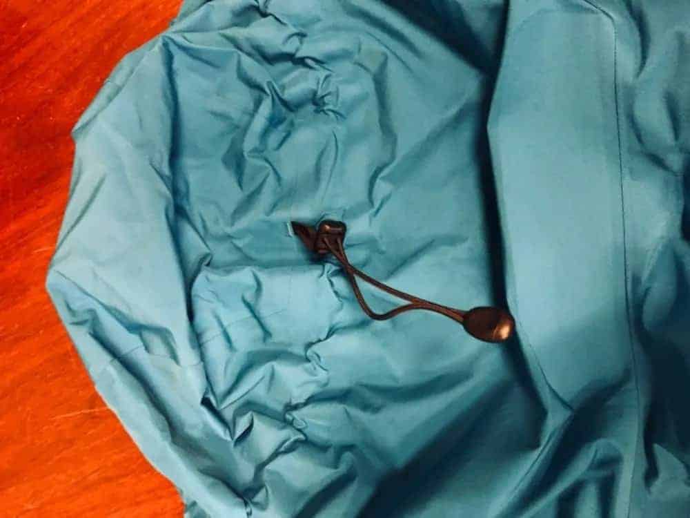 Rear adjustment on Arc’Teryx Beta LT jacket.