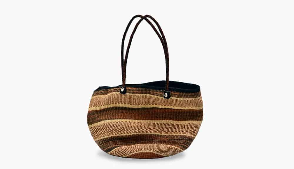 Kiondo bag with leather straps.