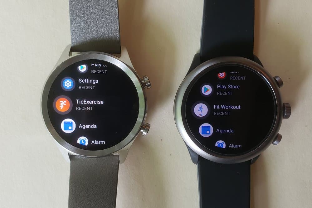ticwatch c2 vs fossil sport smartwatch apps menu