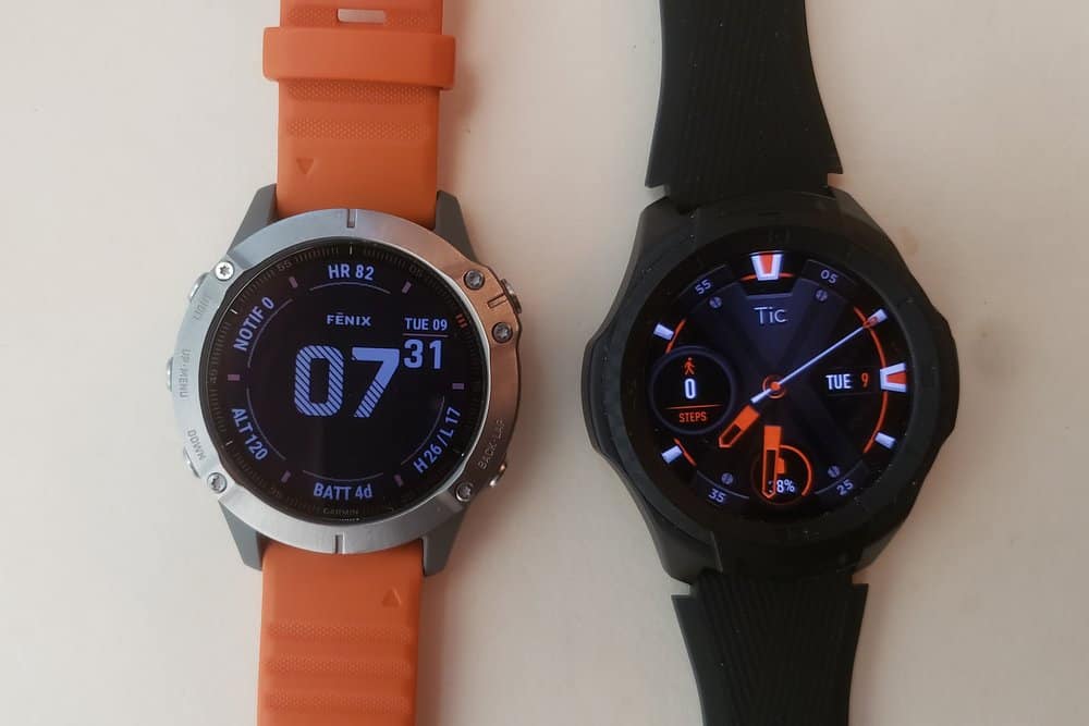 ticwatch s2 vs garmin fenix 6 main screen