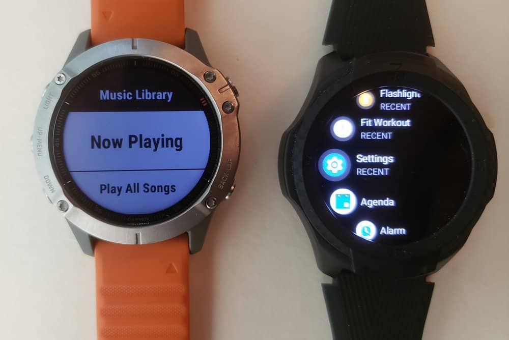 ticwatch s2 vs garmin fenix 6 music player