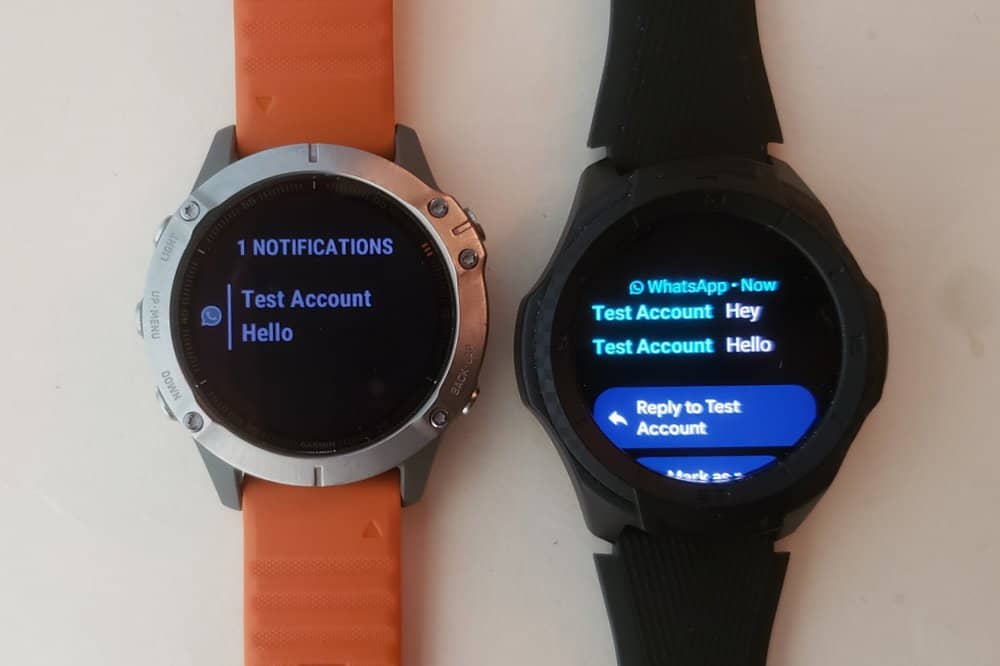 ticwatch s2 vs garmin fenix 6 text message