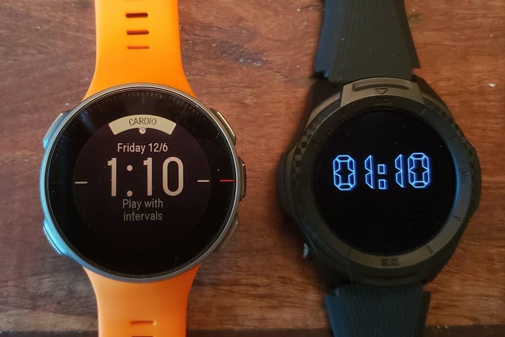 ticwatch s2 vs polar vantage v main screen