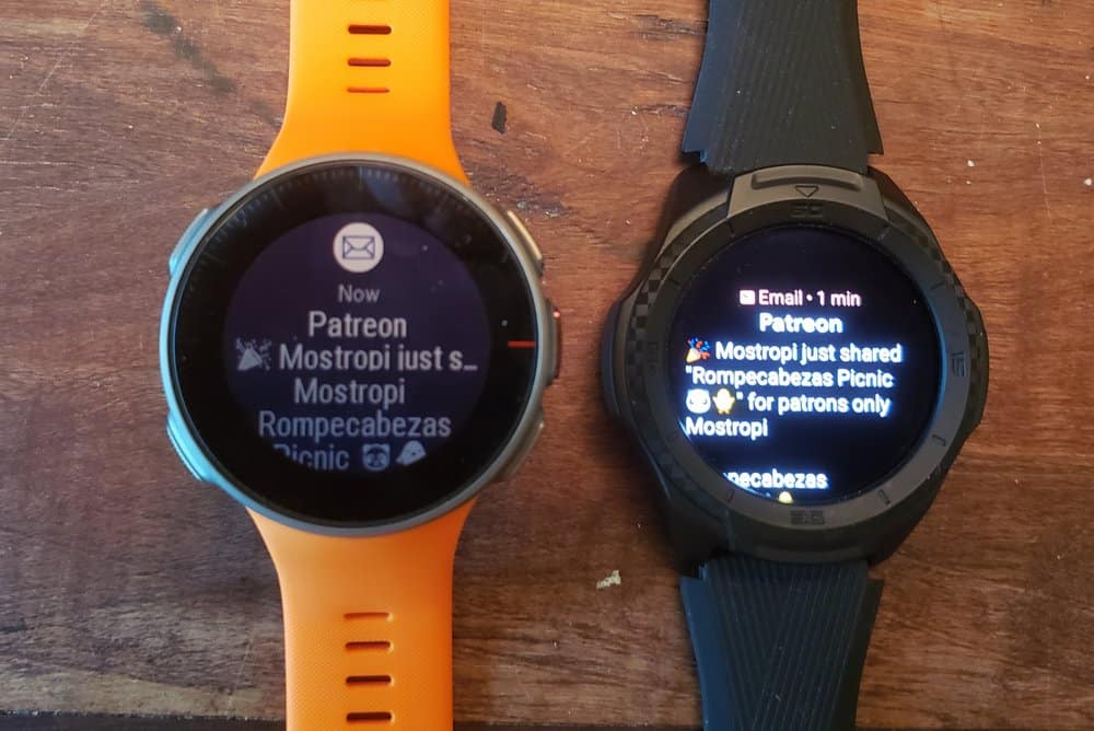 ticwatch s2 vs polar vantage v emails