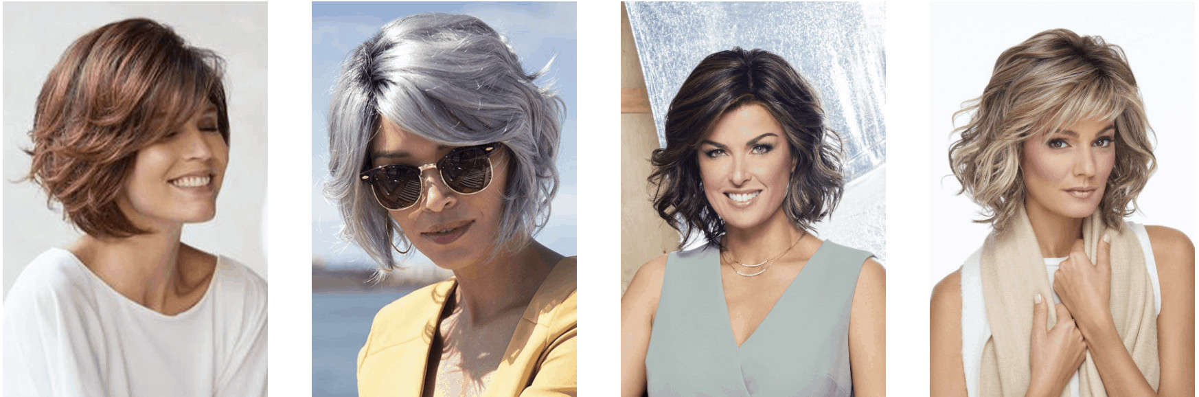 Wavy and curly hair wig examples
